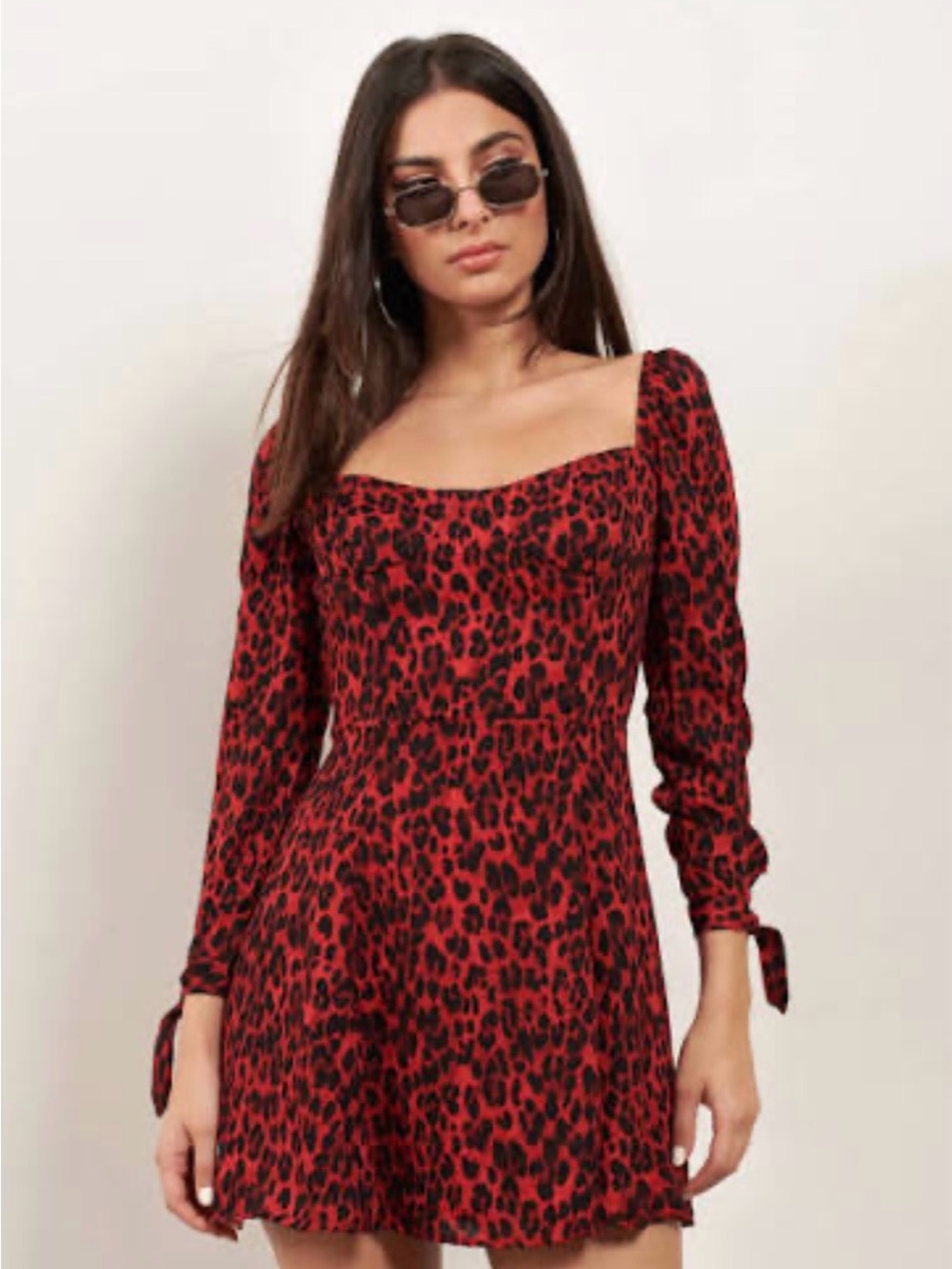 Tobi mini dress - red leopard